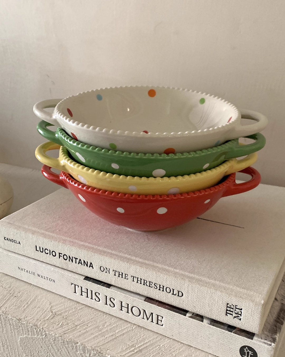 polka dots ceramic bowl