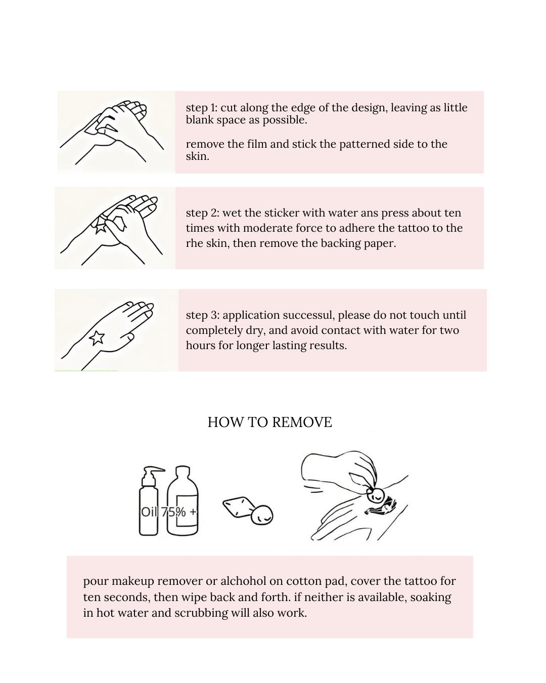 kitten finger tattoo stickers
