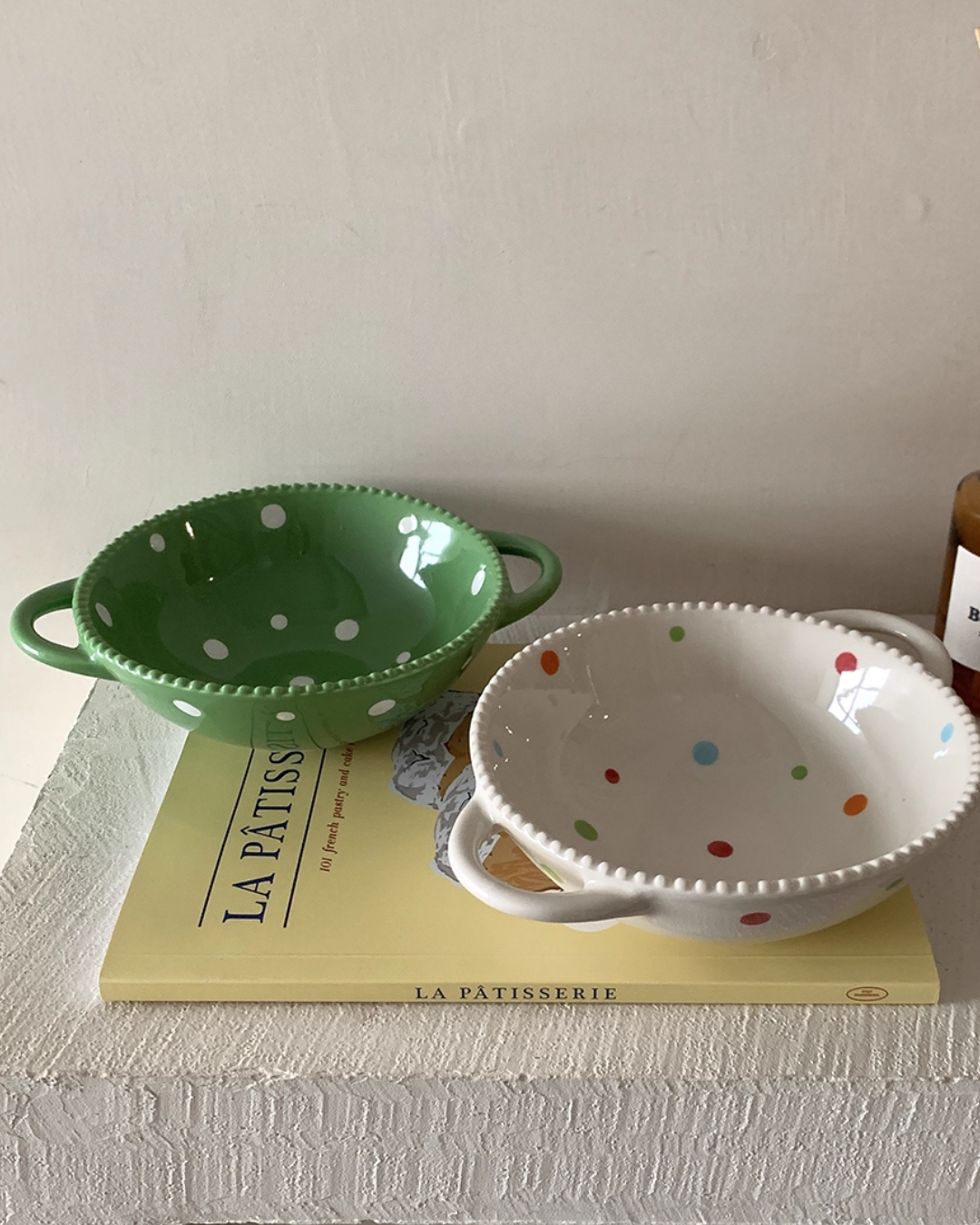 polka dots ceramic bowl