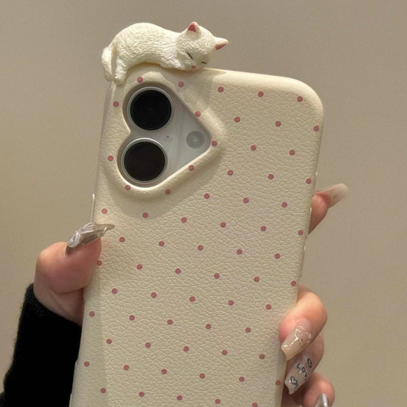 sleeping cat polka phone case
