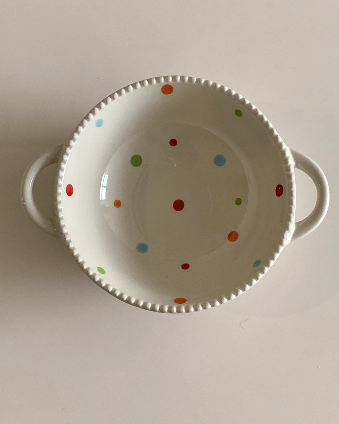 polka dots ceramic bowl