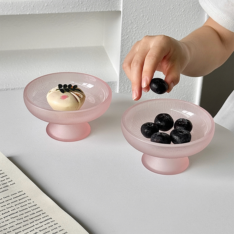 pink glass bowl