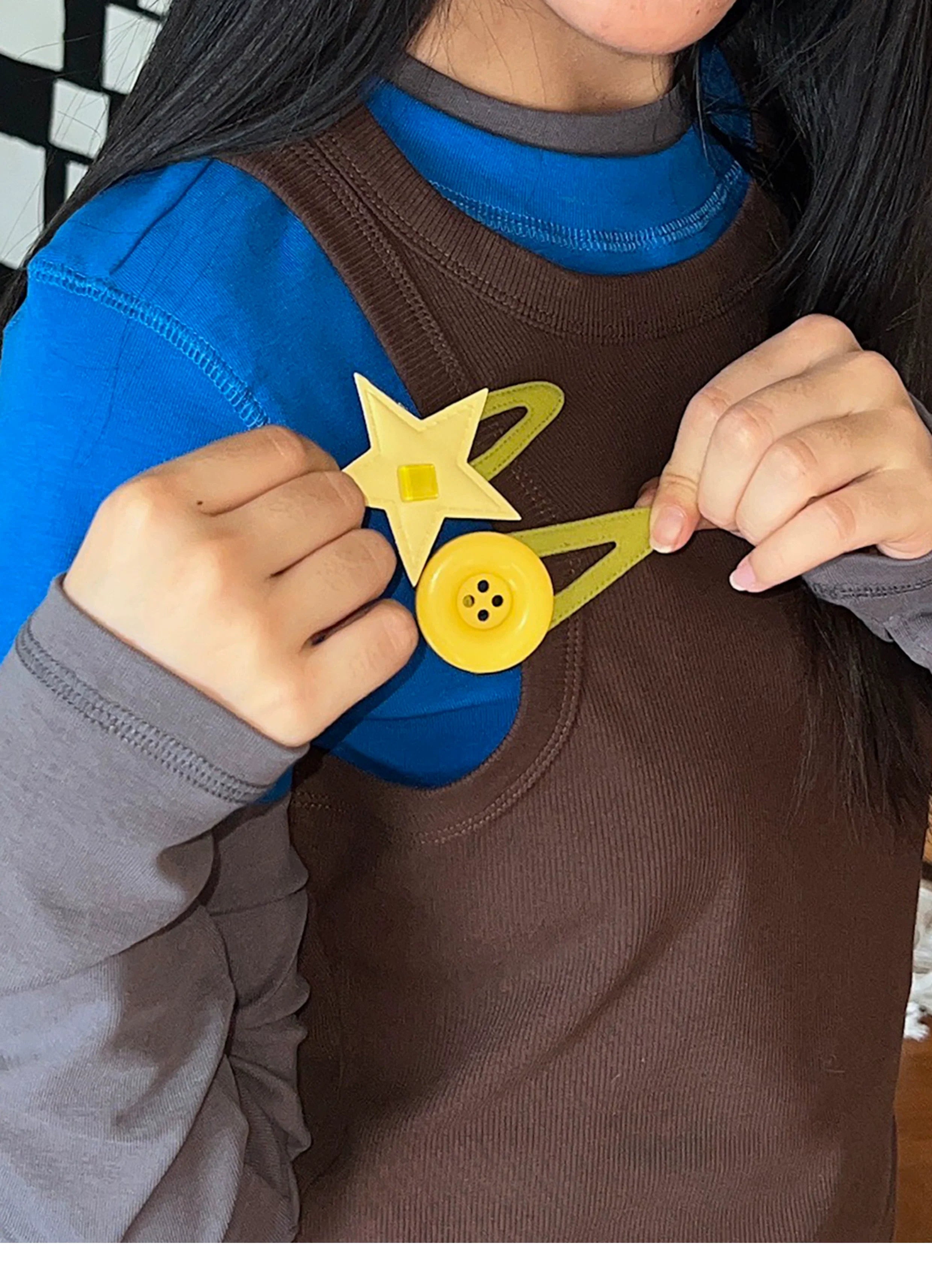 star and button hairclips