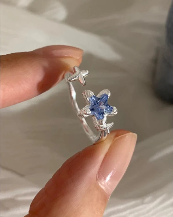 blue starry rings
