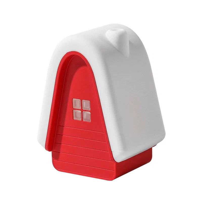 snow cottage house lamp