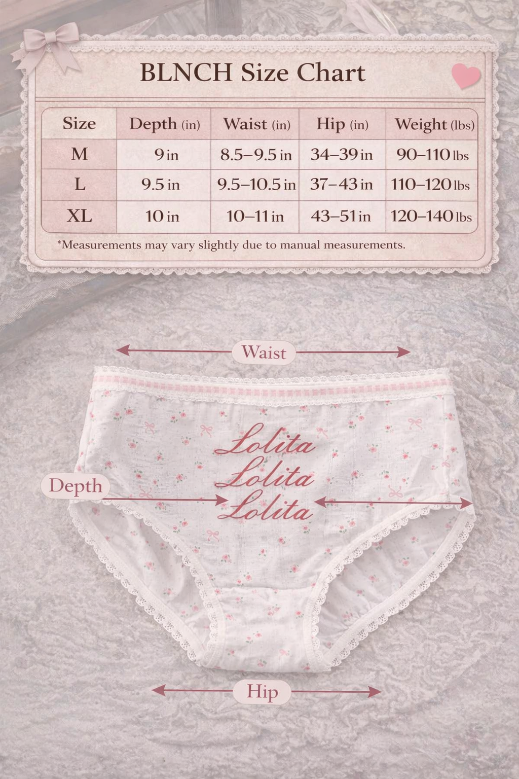 lolita floral brief panty