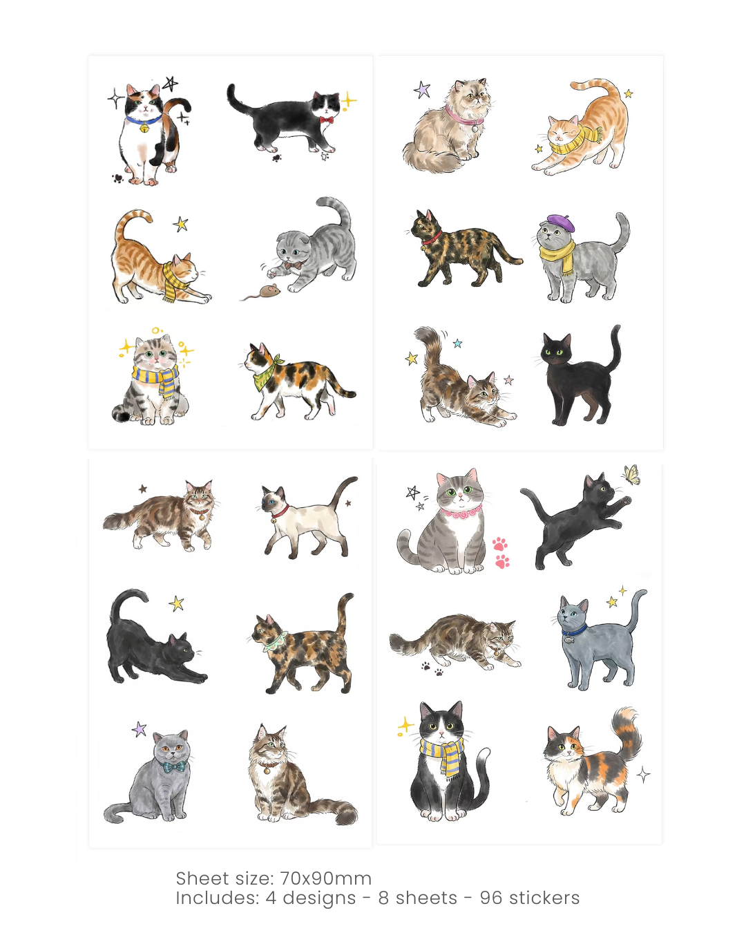 kitten finger tattoo stickers