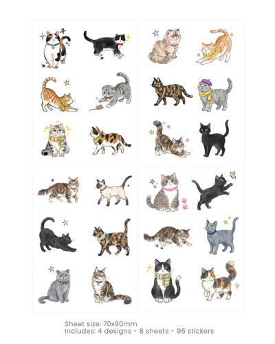 kitten finger tattoo stickers