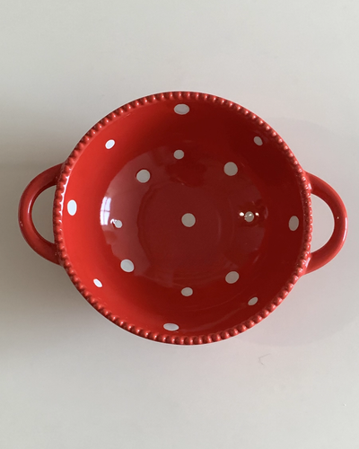 polka dots ceramic bowl