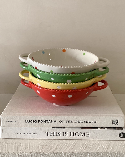 polka dots ceramic bowl
