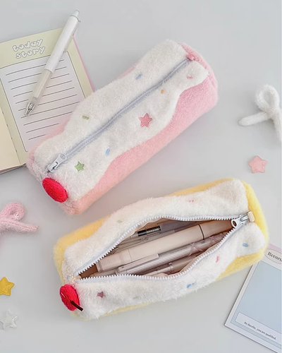 swiss roll plush pencil case 🍰✨