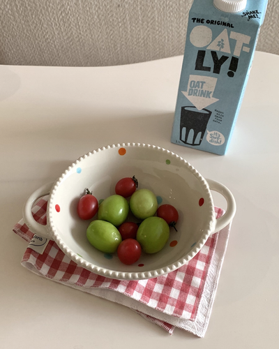 polka dots ceramic bowl