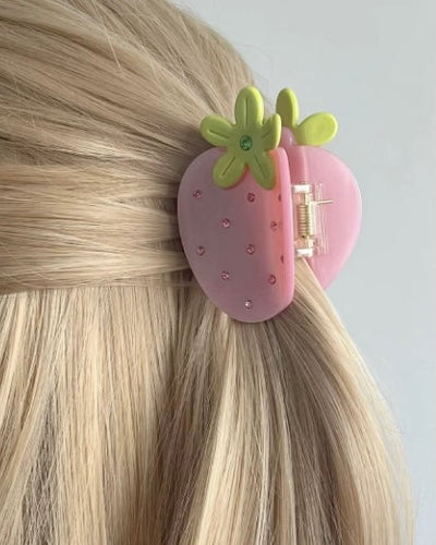 Pink Strawberry Hair Clip