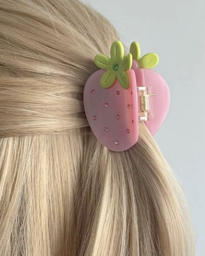Pink Strawberry Hair Clip