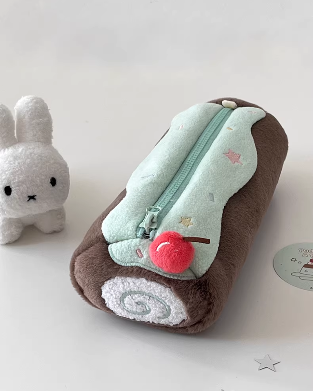 swiss roll plush pencil case 🍰✨