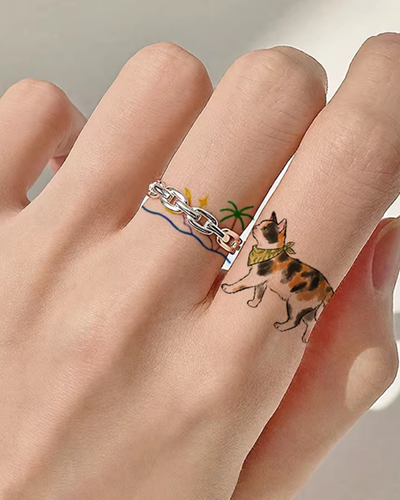 kitten finger tattoo stickers
