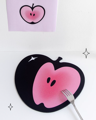 pink apple mouse pad