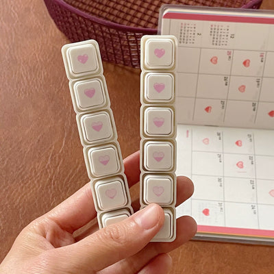 pink heart stamp set