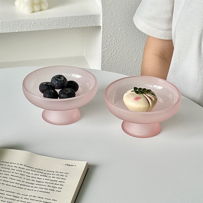 pink glass bowl