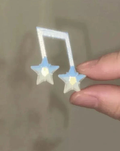 musical note light blue star hair clip