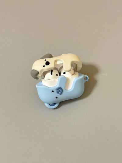 puppy and elephant hugging airpods case
