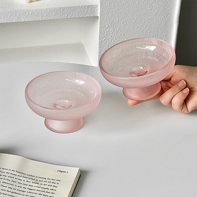 pink glass bowl