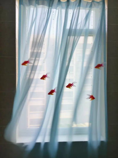 swimming goldfish curtain