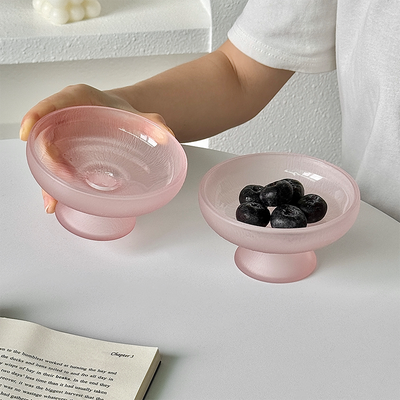 pink glass bowl