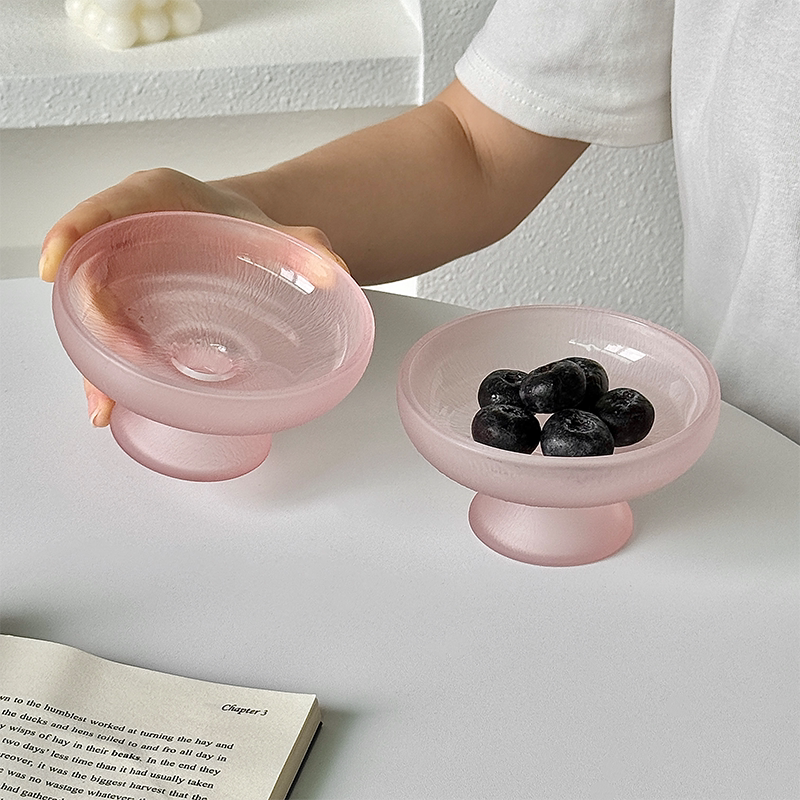 pink glass bowl