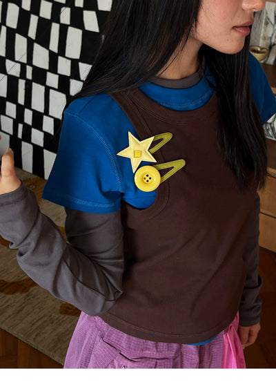 star and button hairclips