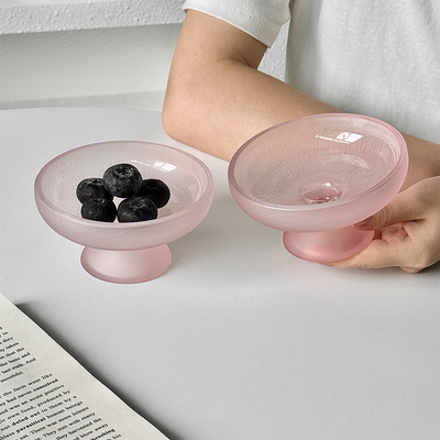 pink glass bowl