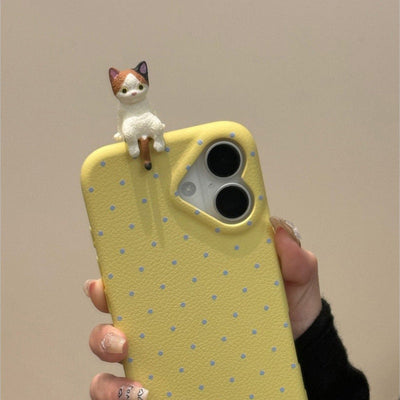 sleeping cat polka phone case